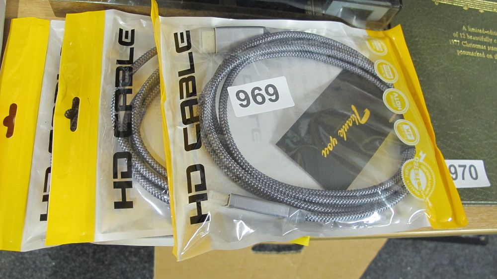 Lot 969: A Pair of Braided 4K High Speed HDMI Cables