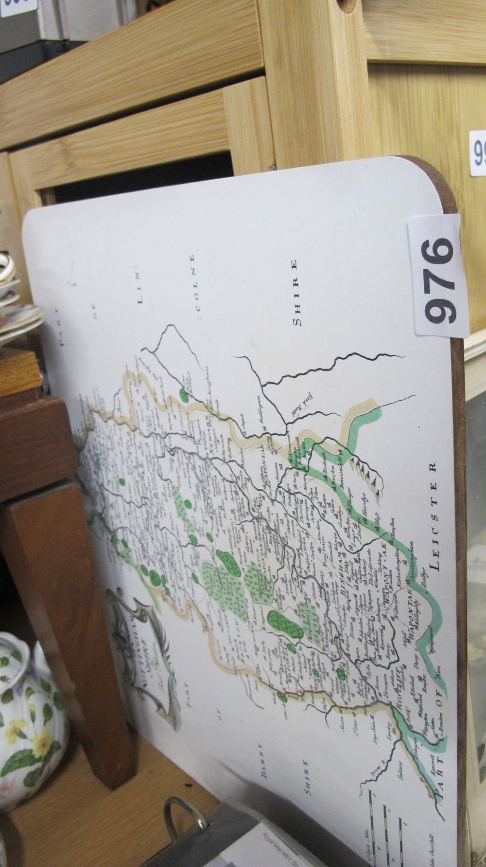 Lot 976: A Nottinghamshire Cartographic Reproduction Placemat