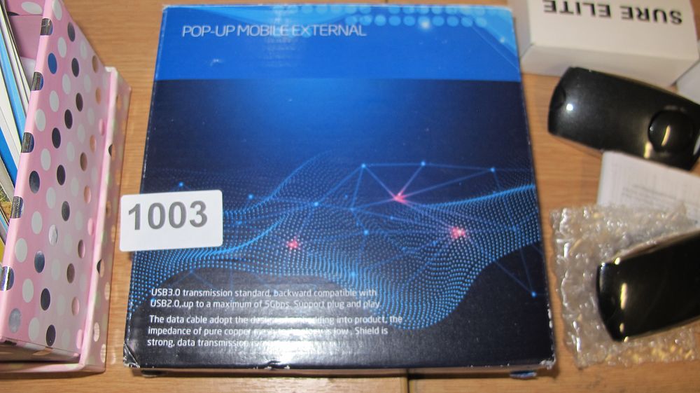 Lot 1003: Portable USB 3.0 External Pop-Up Mobile Disc Drive