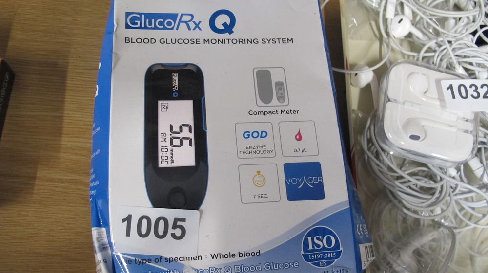 Lot 1005: GlucoRx Q Blood Glucose Monitoring System in Original Packaging