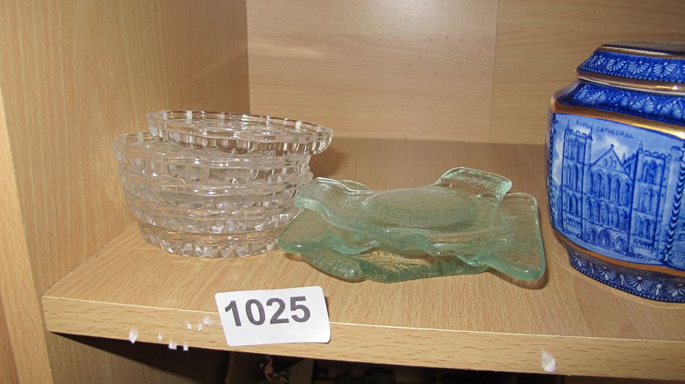 Lot 1025: A Group of Glassware and a Ceramic Jar Featuring Ripon Cathedral