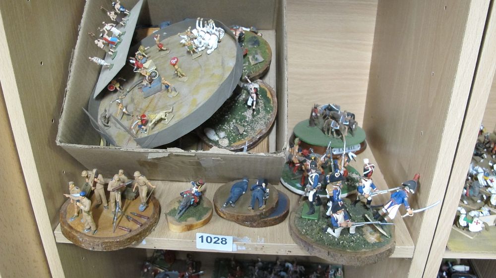 Lot 1028: A Collection of Hand Painted Historical Toy Soldier Vignettes and Dioramas