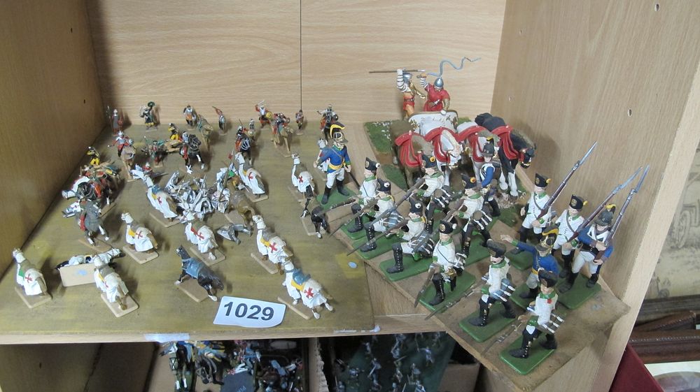 Lot 1029: An Assortment of Plastic and White Metal Military Miniatures and Model Figures