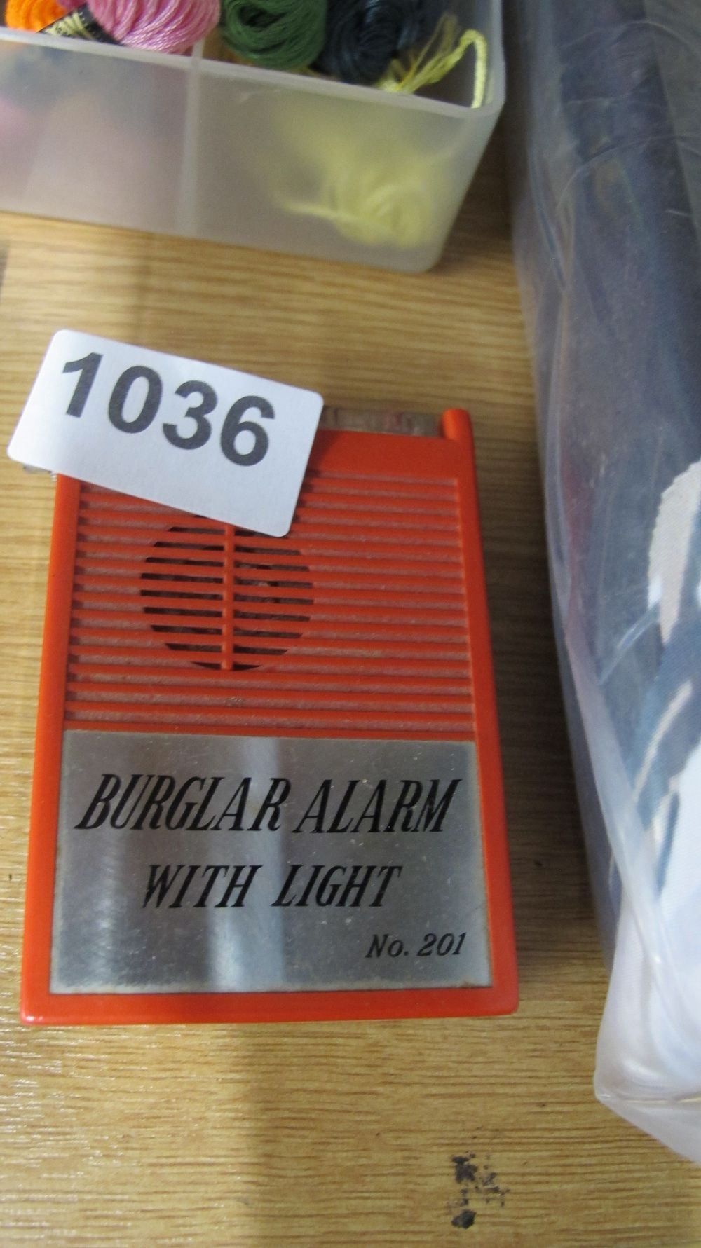 Lot 1036: Vintage Portable Burglar Alarm with Light No. 201