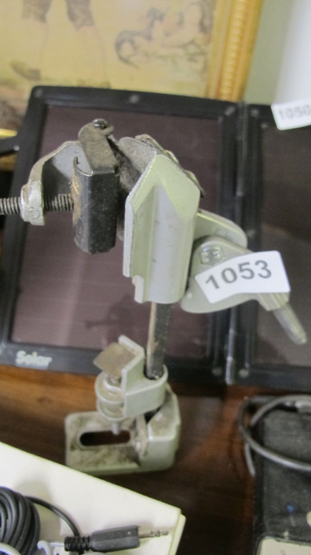 Lot 1053: Vintage Adjustable Bench Clamp with Articulated Arm