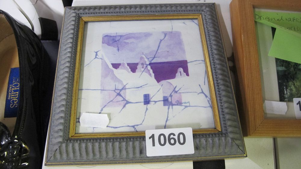 Lot 1060: Pavan, Abstract Mediterranean Landscape, Watercolour on Paper