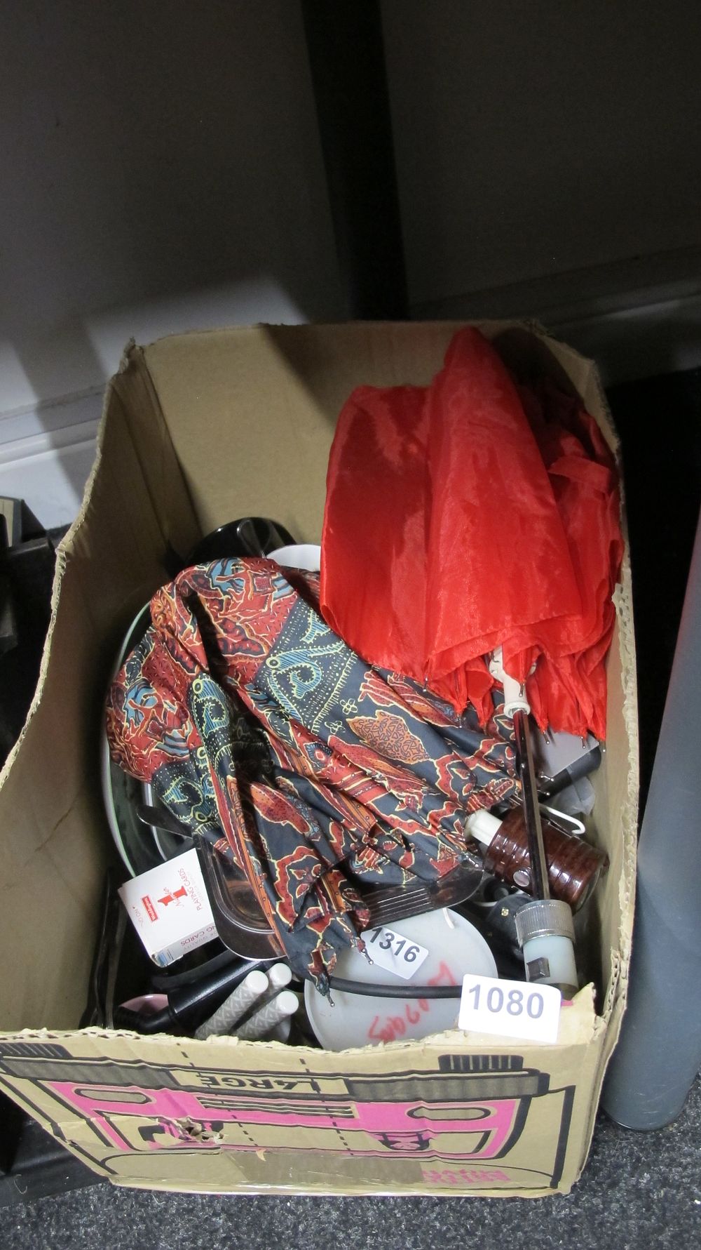 Lot 1080: A Collection of Household Sundries and Folding Umbrellas