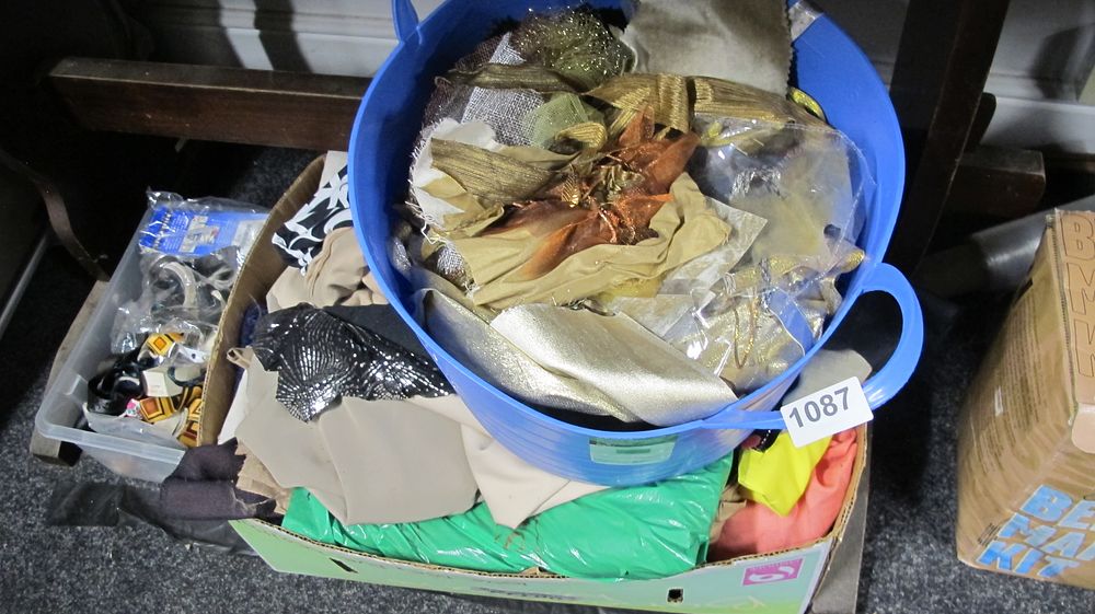 Lot 1087: A Large Collection of Assorted Craft Fabrics and Haberdashery Trimmings