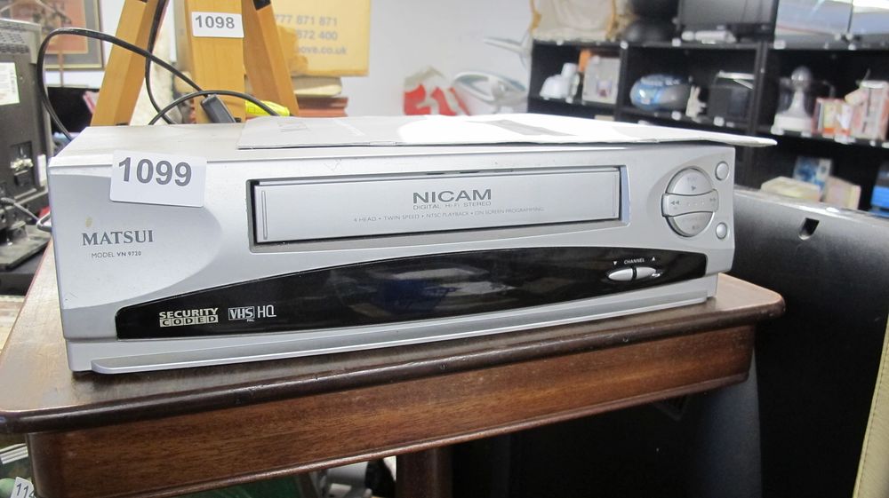 Lot 1099: Matsui VN 9720 VHS Video Cassette Recorder with User Manual
