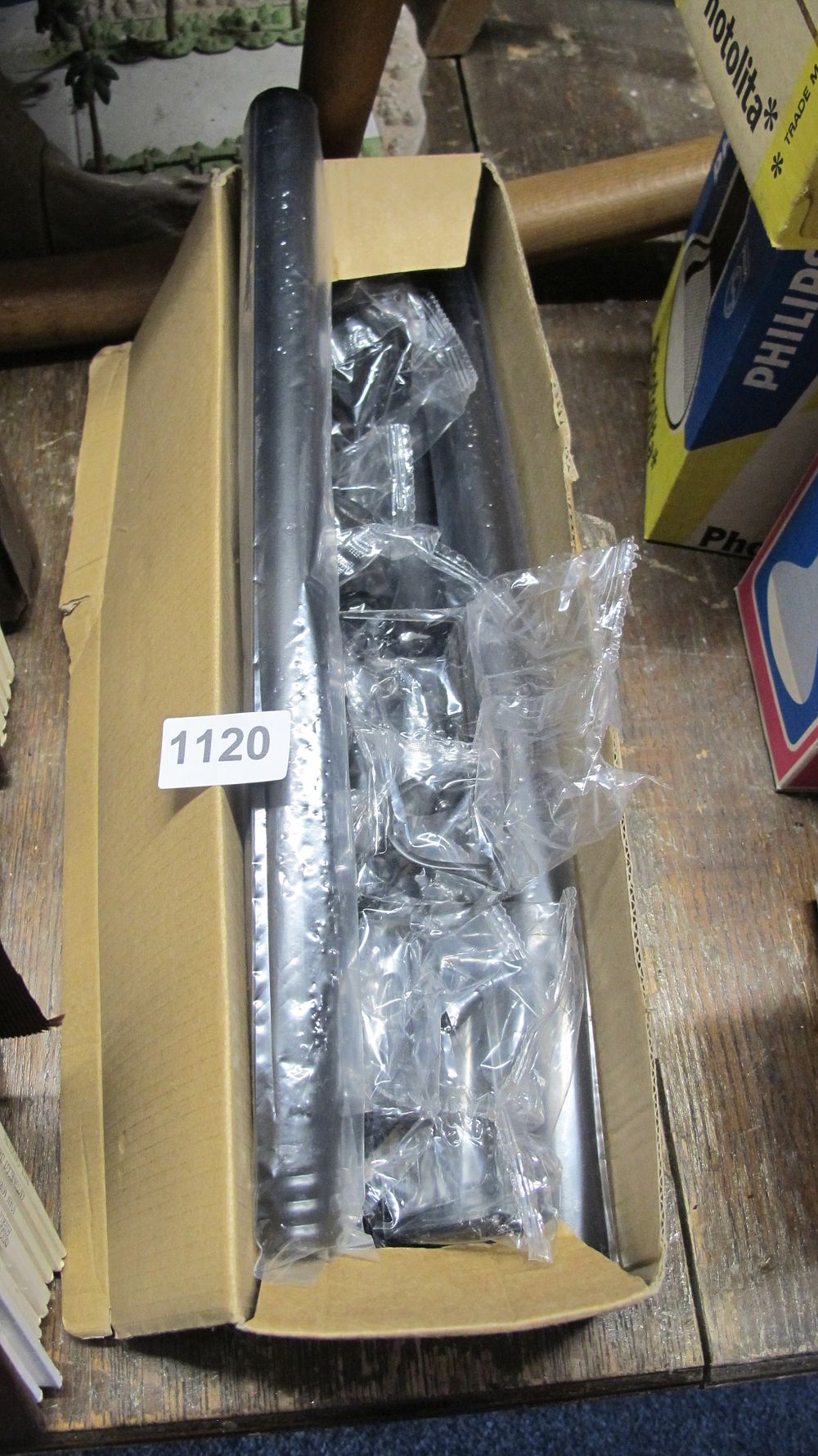 Lot 1120: A Group of Black Metal Curtain Poles