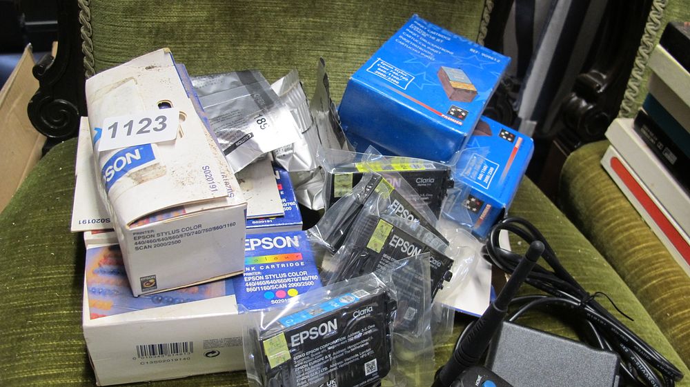 Lot 1123: An Assortment of Epson and Compatible Printer Ink Cartridges