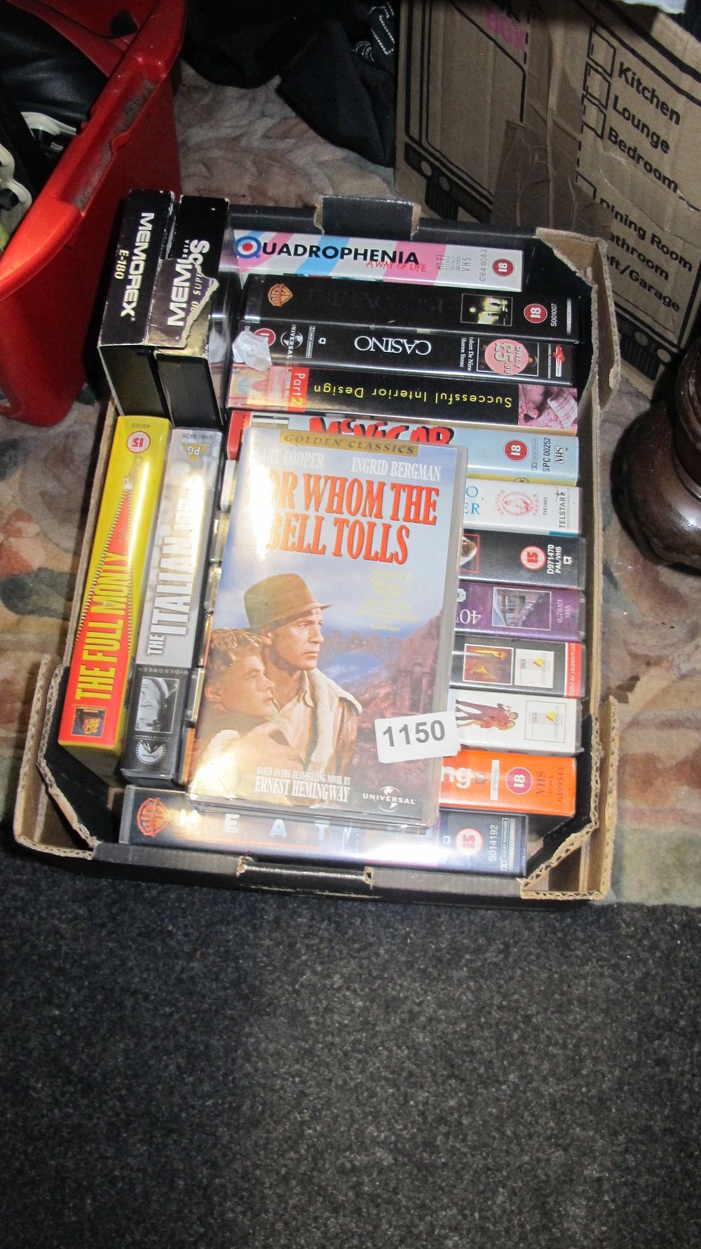 Lot 1150: A Collection of VHS Video Cassette Movies and Blank Tapes including Quadrophenia and Casino