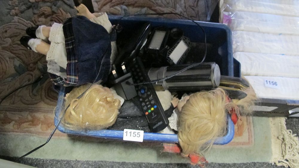Lot 1155: A Collection of Dolls and Small Electronics