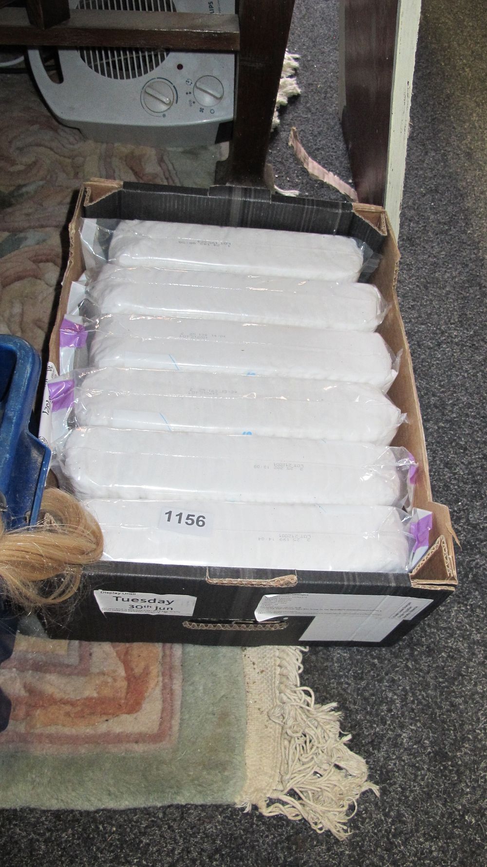 Lot 1156: A Collection of Sealed White Textile Furniture Components in a Cardboard Carton