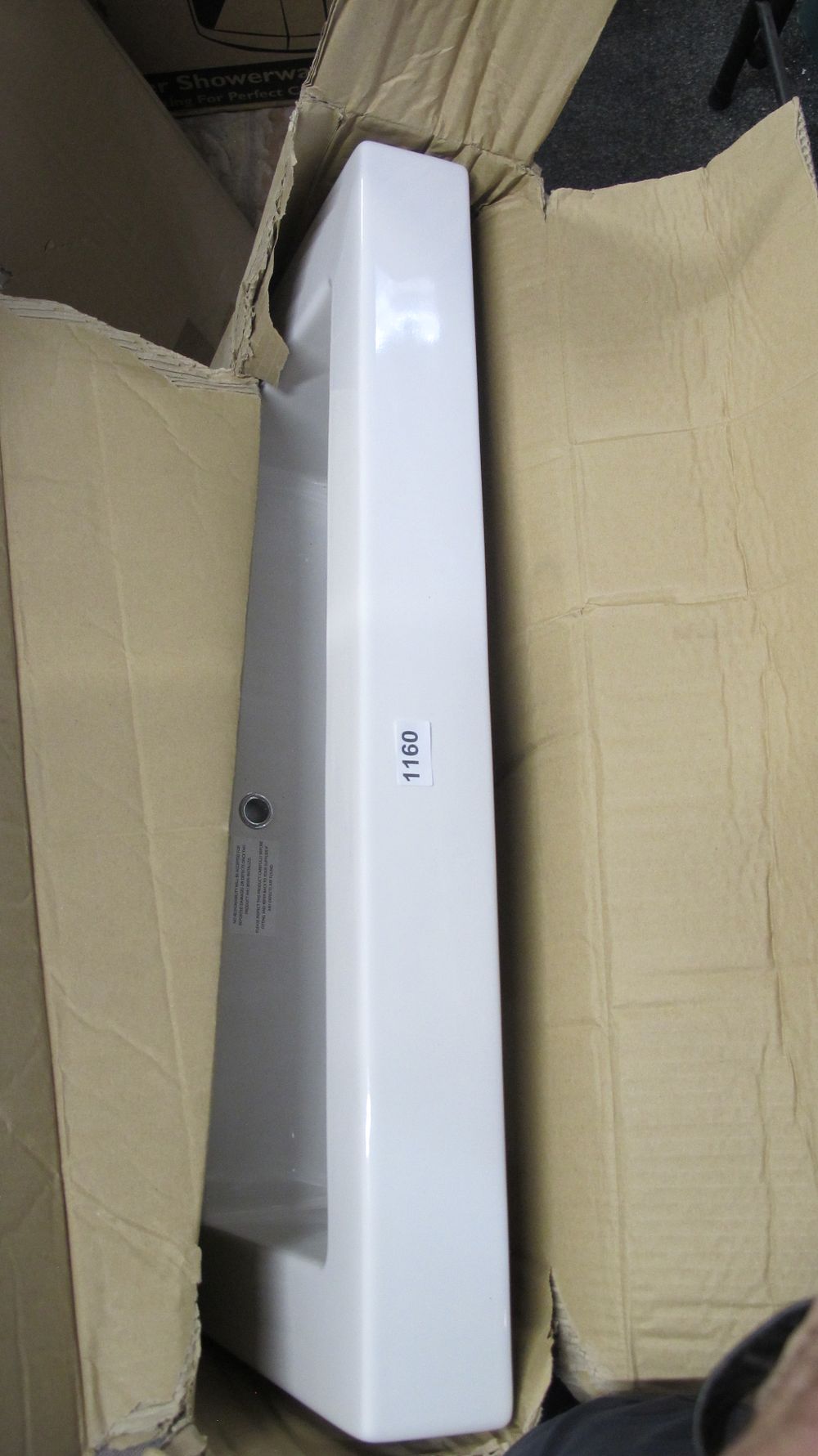 Lot 1160: White Rectangular Ceramic Washbasin in Original Packaging