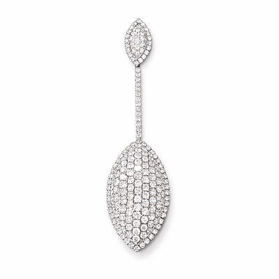 "MARQUISE" PENDANT WITH DIAMONDS. 18KT WHITE GOLD PENDANT, WITH APPROXIMATELY 3CT DIAMONDS / 