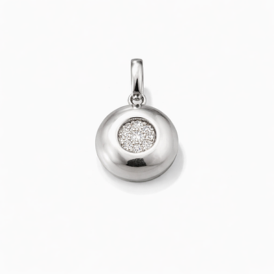 CHATON PENDANT WITH DIAMOND. WHITE GOLD CHATON PENDANT WITH MODERN CUT DIAMOND OF APPROX 0.20CT 