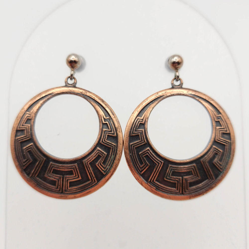 Lot 166: Wheeler Mfg Southwest Copper Earrings 8g