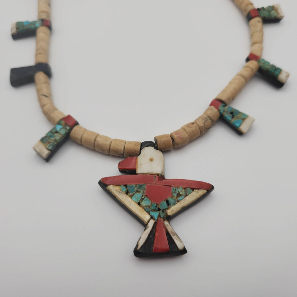 Lot 176: Old Santo Domingo Inlay Native Necklace