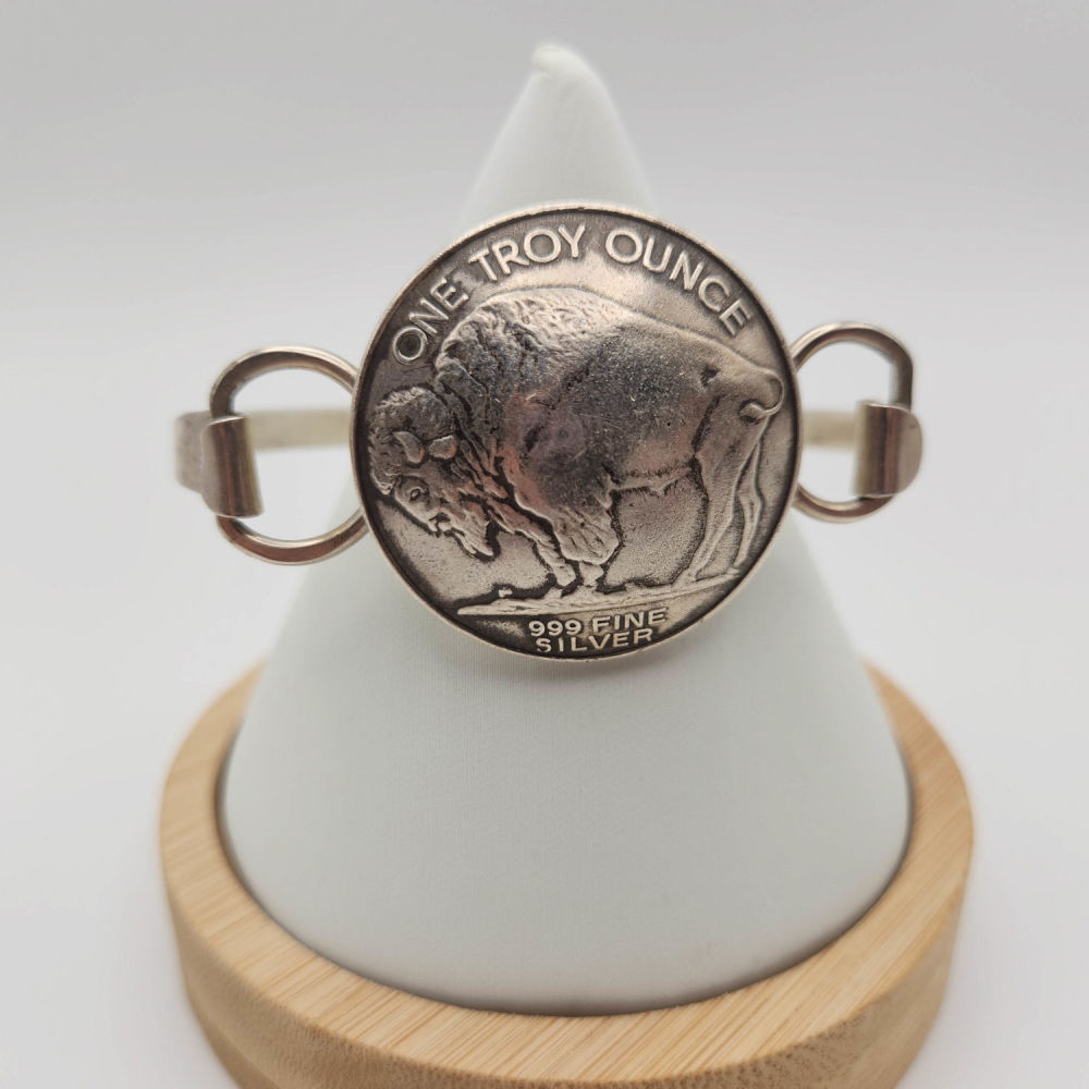 Lot 180: Mathews Sterling "Buffalo Nickle" Bracelet 51g
