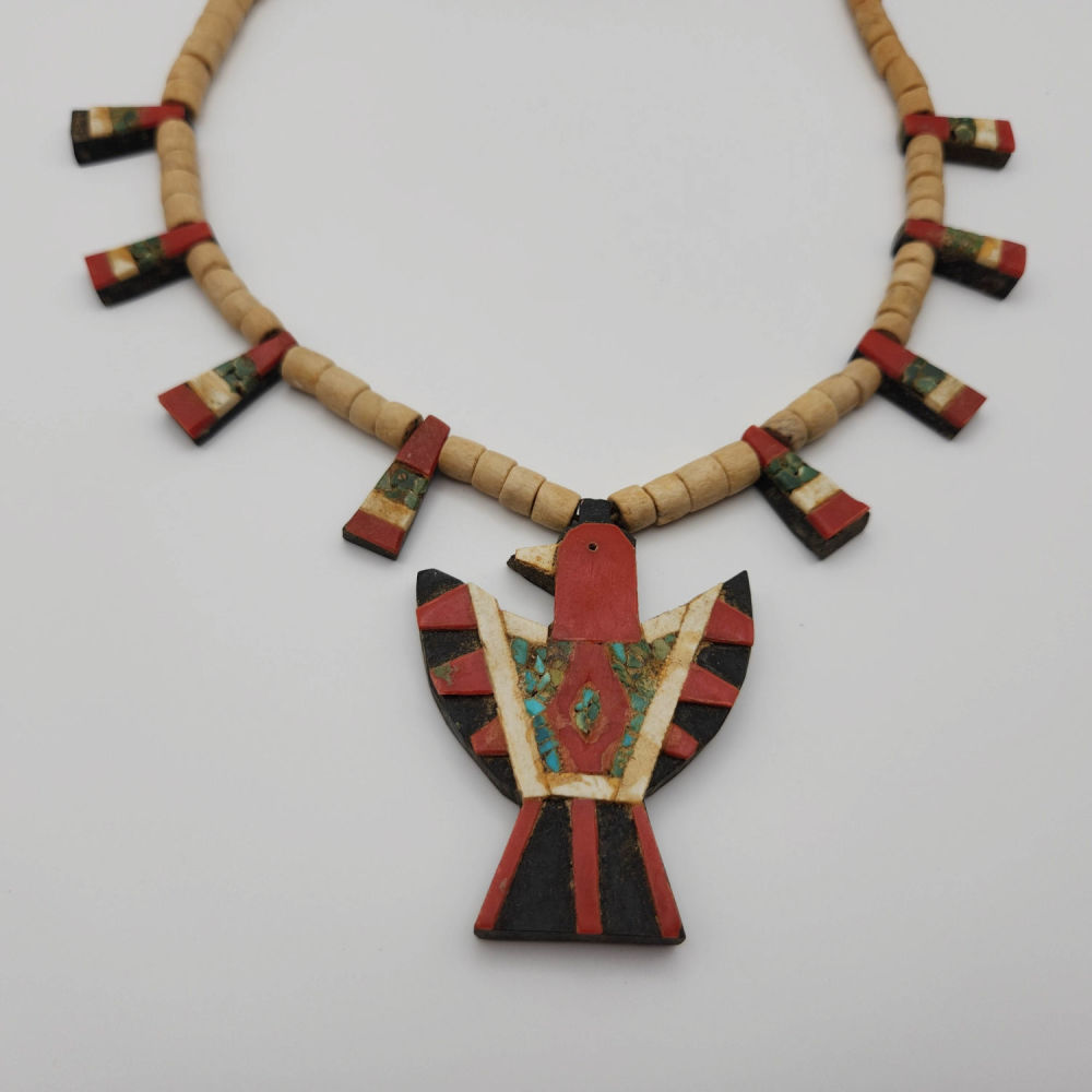 Lot 194: Old Santo Domingo Inlay Native Necklace
