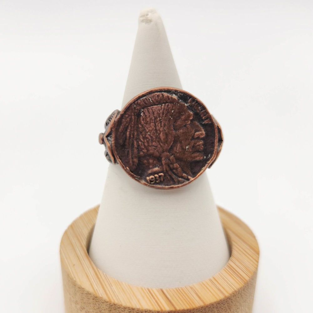 Lot 231: Copper Indian Head Penny Ring Size 6.5, 7.7g