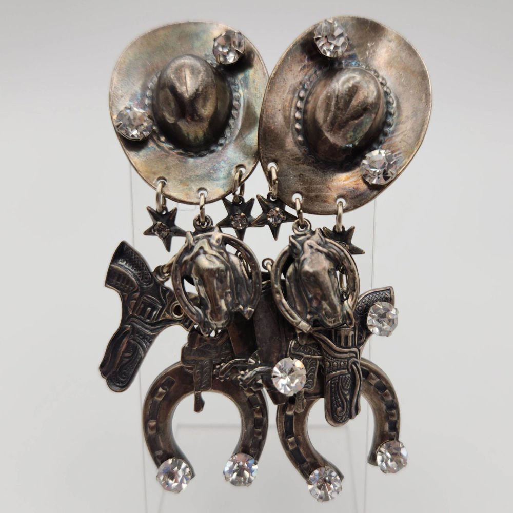 Lot 240: Sterling "La Contessa Mary Demarco" Earrings 40g