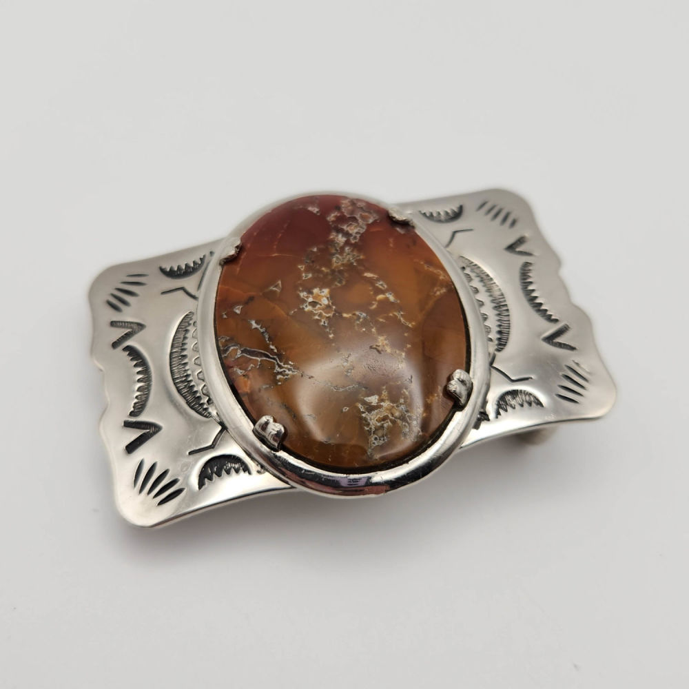 Lot 287: Southwest Nickle SIlver Belt Buckle 38g