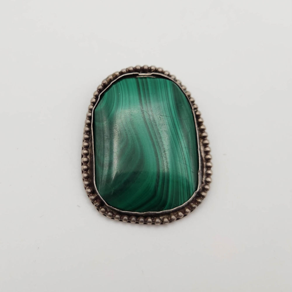 Lot 300: Sterling Native Malachite Pendant 24g