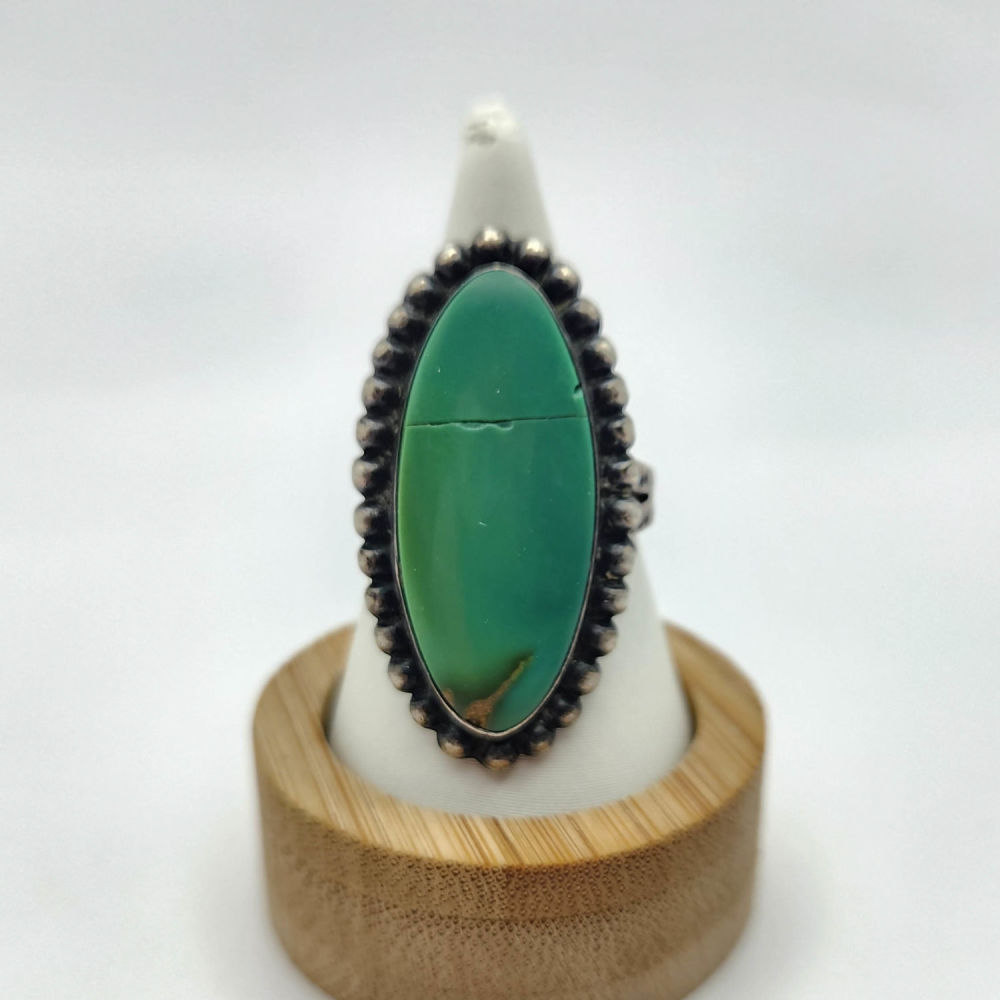 Lot 322: Sterling Silvernavajo Turquoise Ring 10.4G Sz8