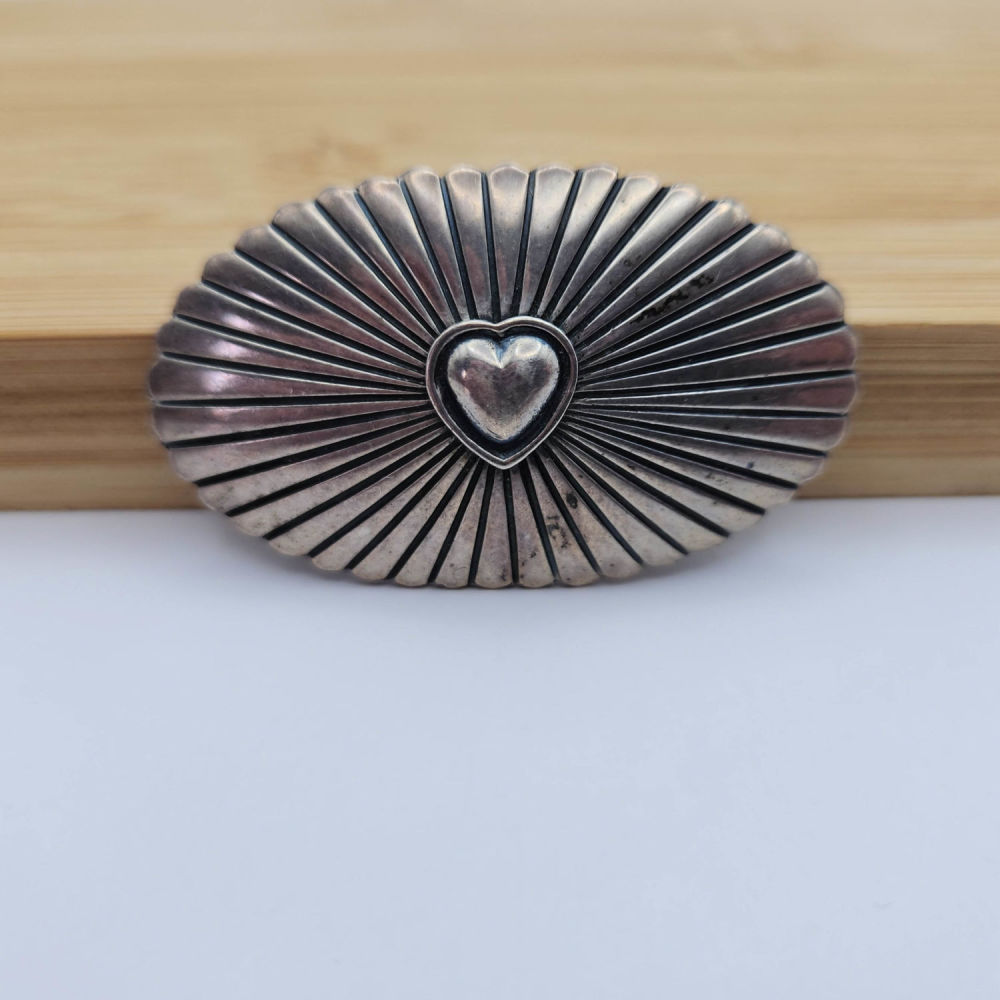 Lot 331: Sterling Signed A Cadman Navajo Brooch 12.7G