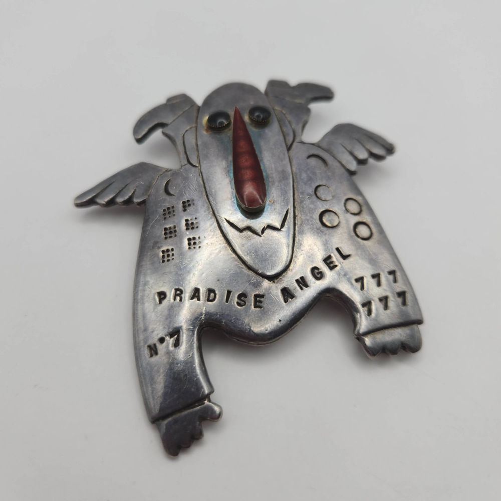Lot 347: Heavy Artist Signed Sterling Brooch 40G