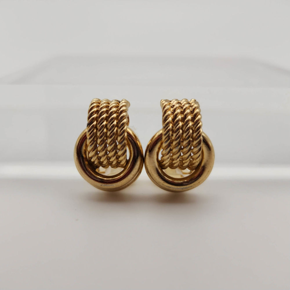 Lot 436: Vintage Christian Dior Gold Tone Earrings