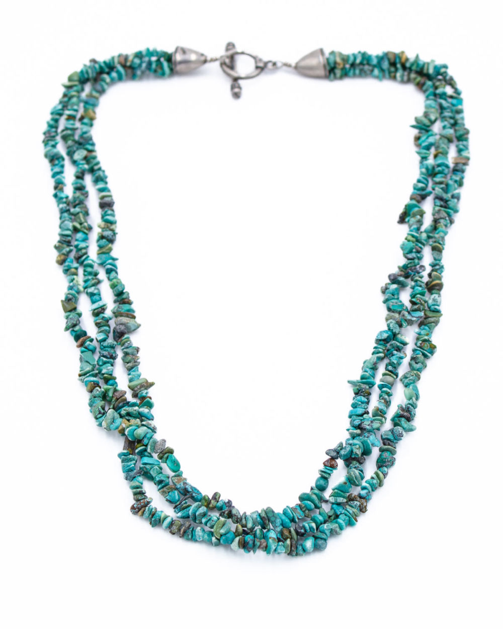 Lot 165: Sterling 3 Strand Turquoise Necklace