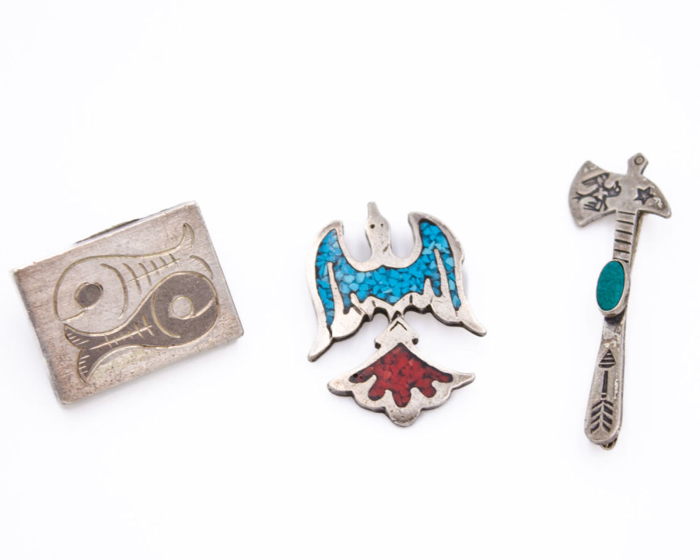 Lot 168: Sterling Native Pin/Pendant Lot