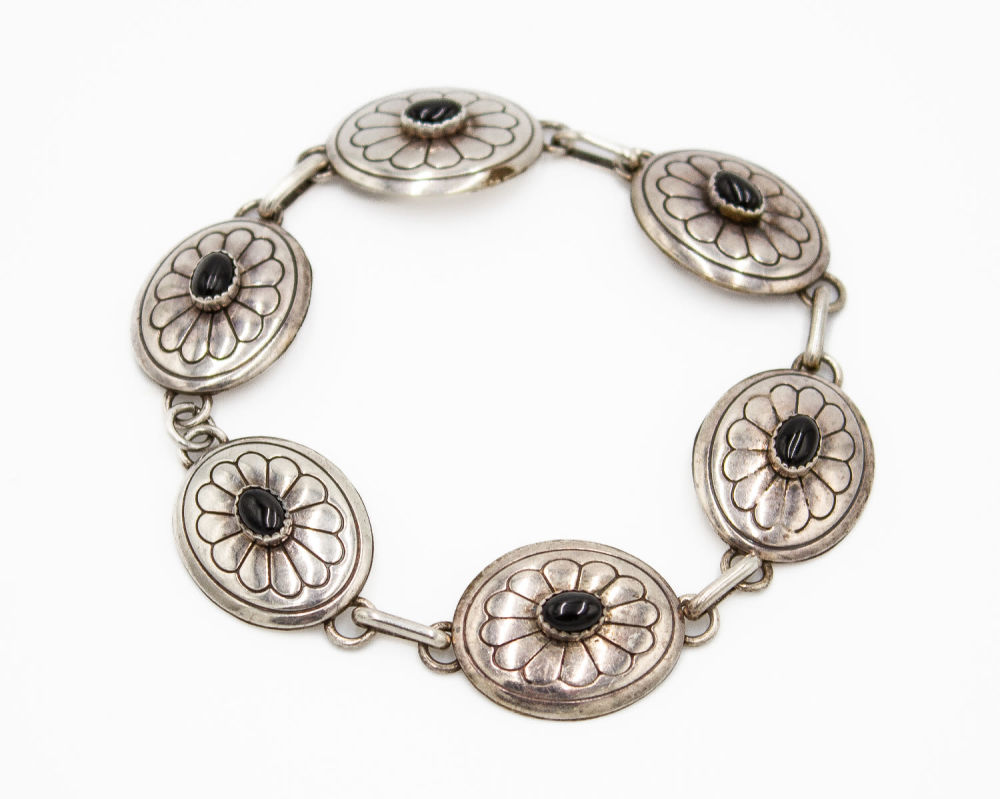 Lot 225: Sterling Navajo Edith James Concho Bracelet