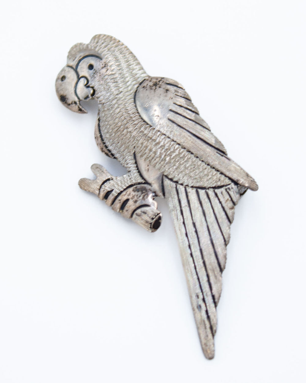 Lot 305: Sterling “JG” Eagle 3 Taxco Parrot Brooch
