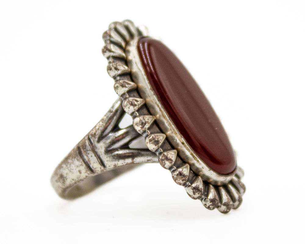 Lot 332: Sterling Carnelian Bell Trading Company Ring Size 6