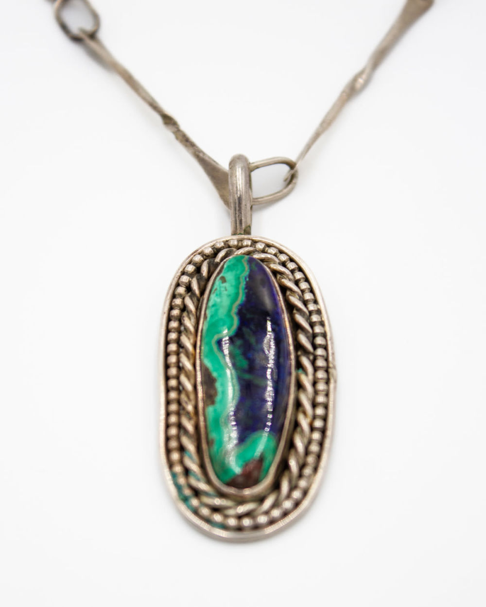 Lot 338: Sterling Silver Handmade HOPI Artist “John Bigebo” Necklace