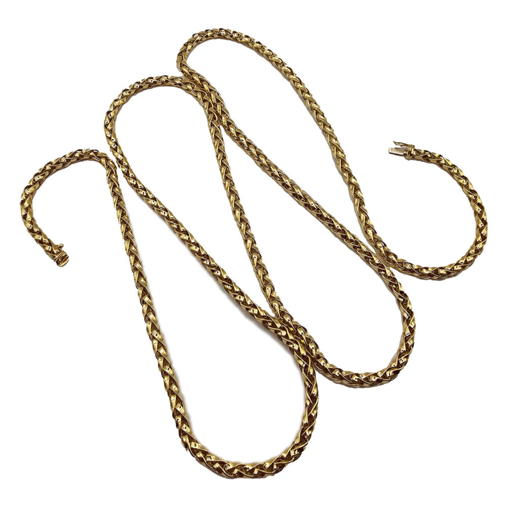 Lot 425: 18k Gold Marchisio Italy Woven Link Necklace
