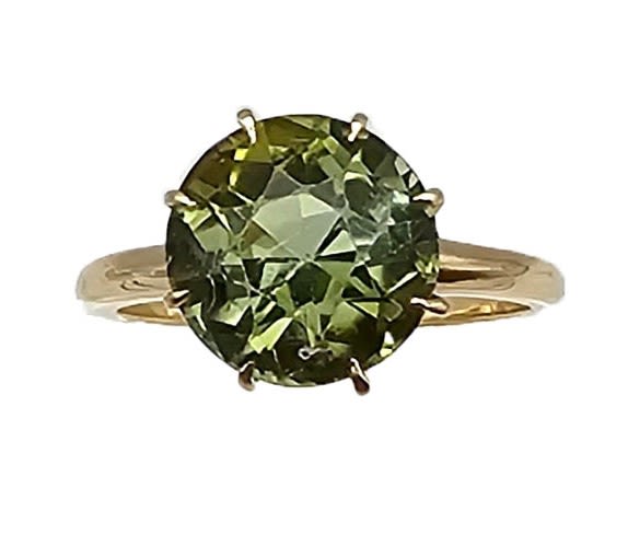 Lot 433: 14k Gold 4 Carat Solitaire Tourmaline Ring Size 6.75