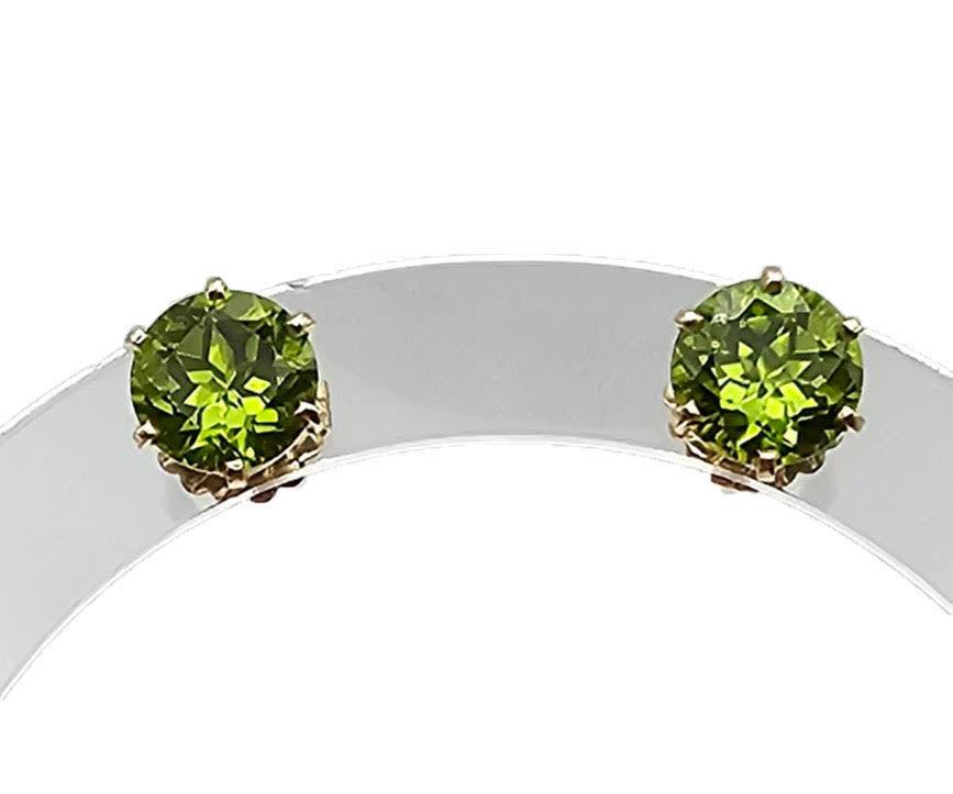 Lot 436: 14k Round Tourmaline Post Earrings 6 Carats TCW