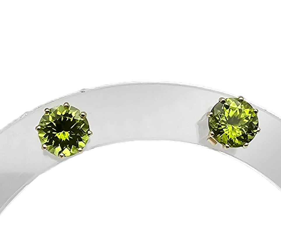 Lot 437: 14k Round Tourmaline Post Earrings 4 Carats TCW