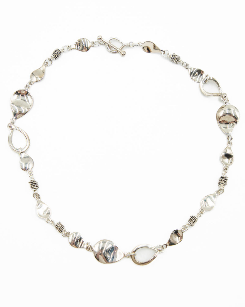 Lot 579: Michael Dawkins Sterling Petal Twist Toggle Clasp Necklace
