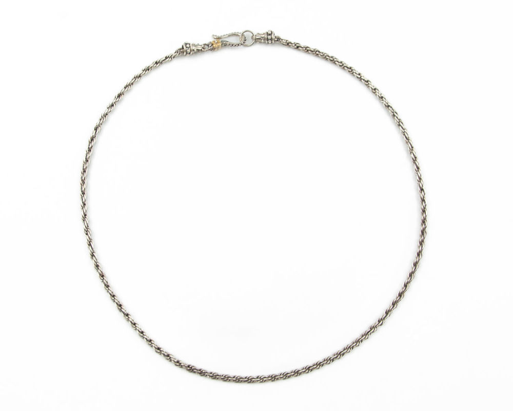 Lot 584: Barbara Bixby Design 18k Accent on Sterling Rope Chain Necklace