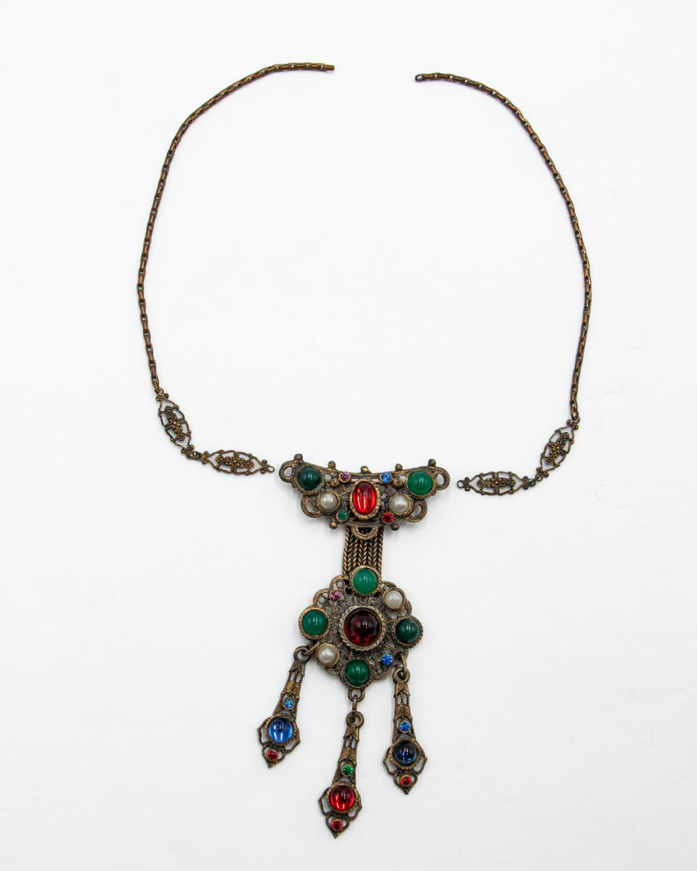 Lot 618: Vintage Czech Rhinestone Brooch Necklace