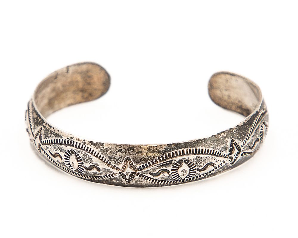 Lot 163: W. Tracy Navajo Sterling Cuff Bracelet