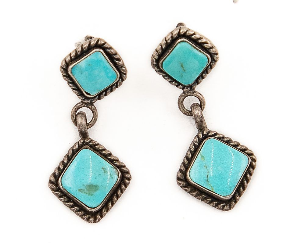 Lot 226: Quoc Trading Sterling Turquoise Earrings