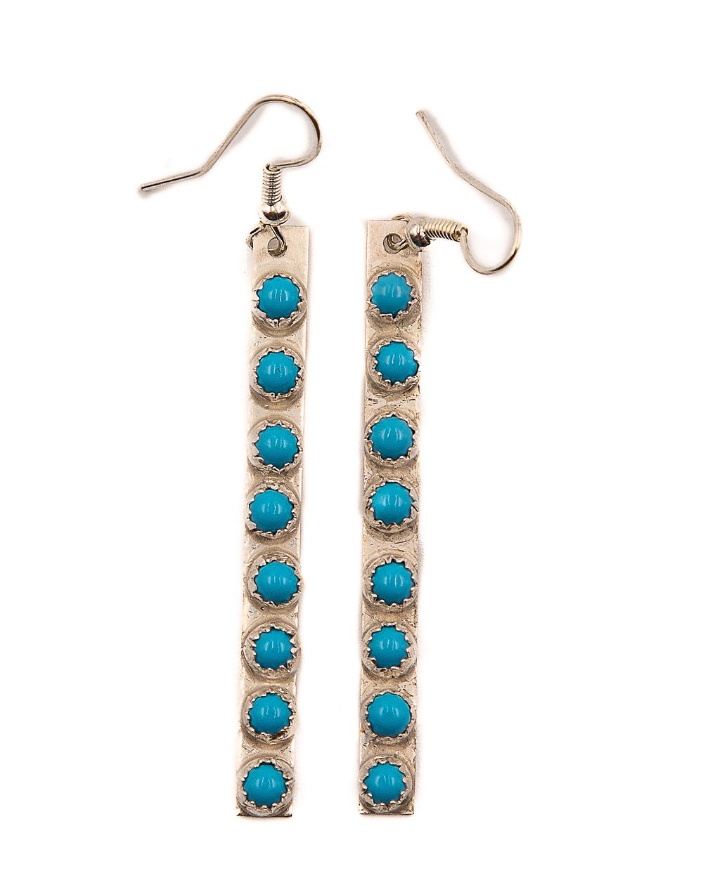 Lot 264: Navajo Sterling Snake Eye Turquoise Earrings