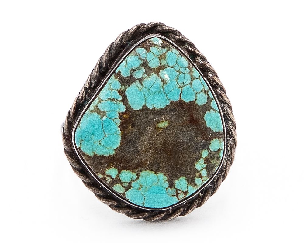 Lot 349: Vintage Navajo Turquoise Ring Sz. 8